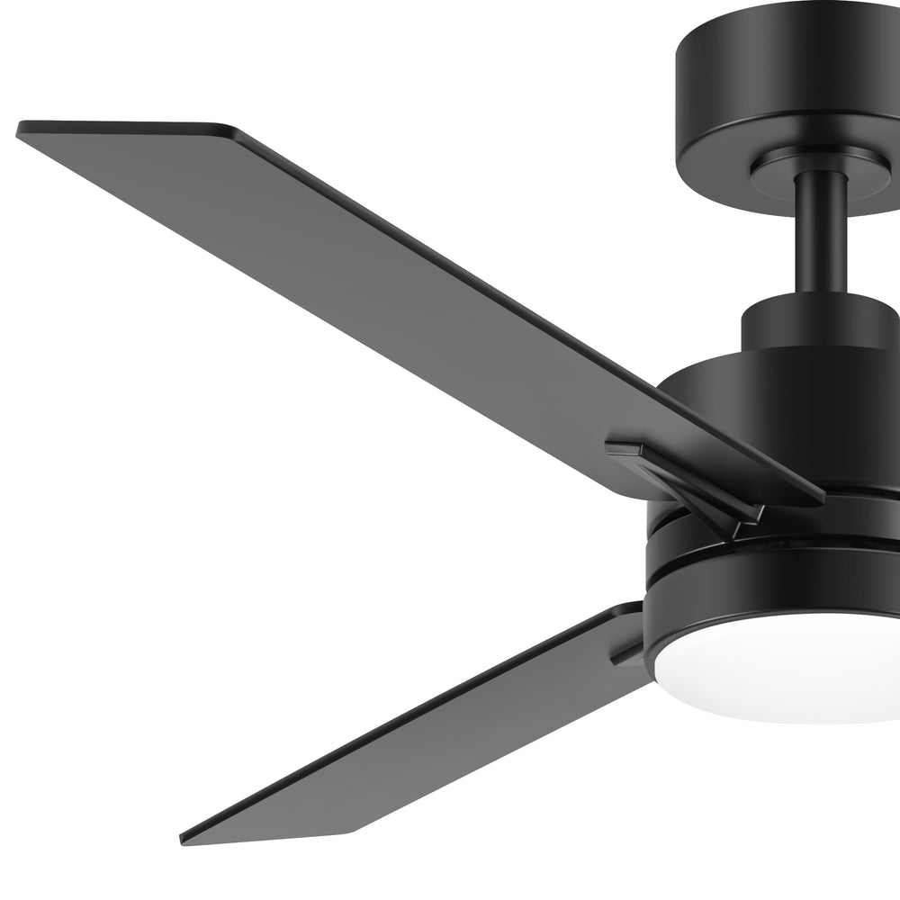 48-inch 3-Blade Black Ceiling Fan with Light and Remote,18W LED Light with 3 Adjustable Color Temperature