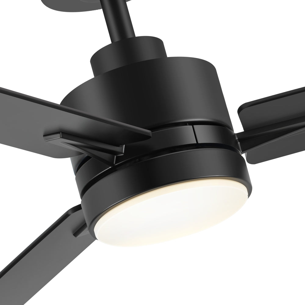 48-inch 3-Blade Black Ceiling Fan with Light and Remote,18W LED Light with 3 Adjustable Color Temperature