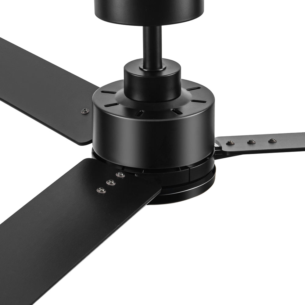 48-inch Indoor Black  Ceiling Fan with Remote without Light(3-Blade)