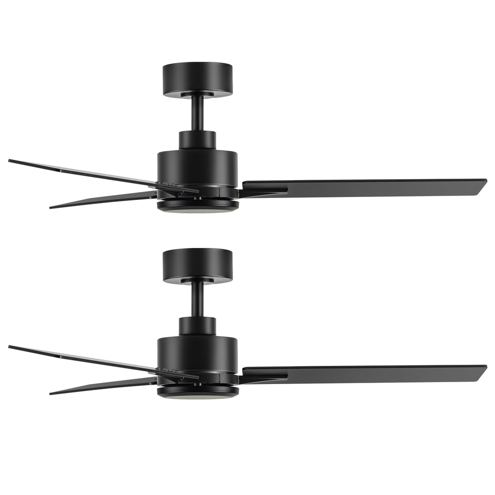 48-inch Indoor Black  Ceiling Fan with Remote without Light(3-Blade)