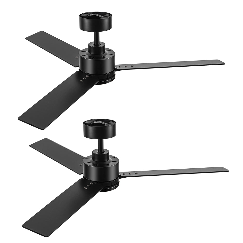 48-inch Indoor Black  Ceiling Fan with Remote without Light(3-Blade)