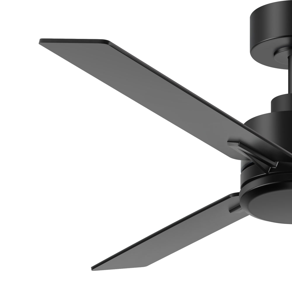 48-inch Indoor Black  Ceiling Fan with Remote without Light(3-Blade)