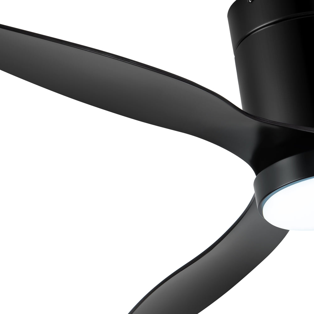 52 Inch Flush Mount Ceiling Fan, Low Profile Ceiling Fan with Light and Remote,Tri-Color temperatures, Quiet Strong DC Reversible Motor for Indoor, Bedroom, Kitchen, Living Room