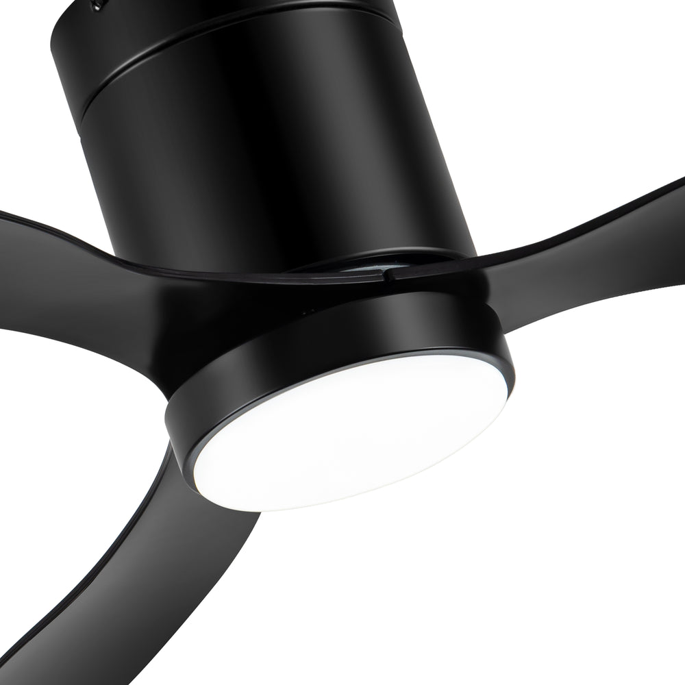 52 Inch Flush Mount Ceiling Fan, Low Profile Ceiling Fan with Light and Remote,Tri-Color temperatures, Quiet Strong DC Reversible Motor for Indoor, Bedroom, Kitchen, Living Room