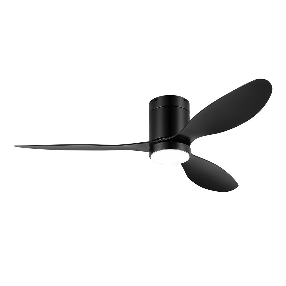 52 Inch Flush Mount Ceiling Fan, Low Profile Ceiling Fan with Light and Remote,Tri-Color temperatures, Quiet Strong DC Reversible Motor for Indoor, Bedroom, Kitchen, Living Room