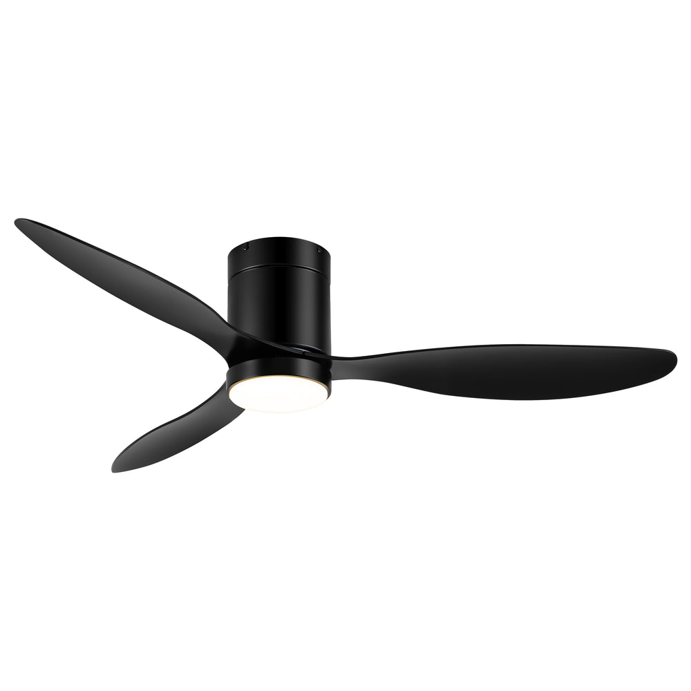 52 Inch Flush Mount Ceiling Fan, Low Profile Ceiling Fan with Light and Remote,Tri-Color temperatures, Quiet Strong DC Reversible Motor for Indoor, Bedroom, Kitchen, Living Room