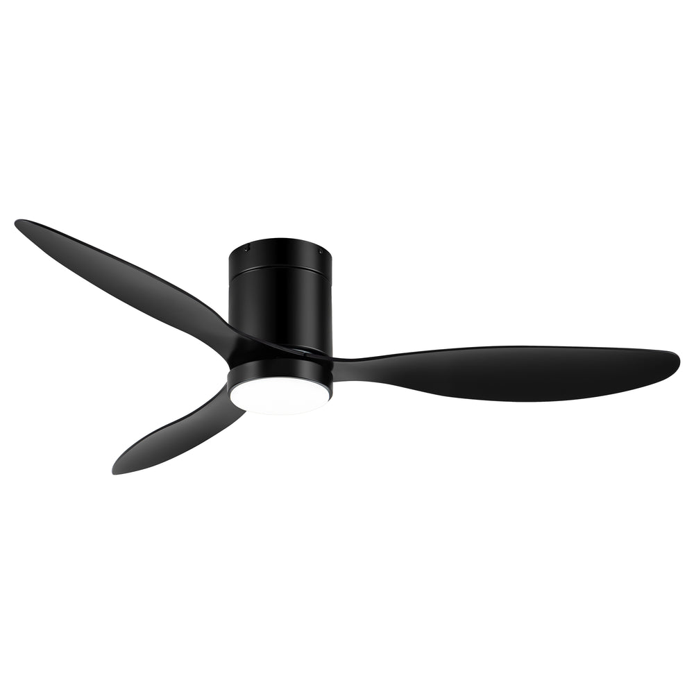 52 Inch Flush Mount Ceiling Fan, Low Profile Ceiling Fan with Light and Remote,Tri-Color temperatures, Quiet Strong DC Reversible Motor for Indoor, Bedroom, Kitchen, Living Room