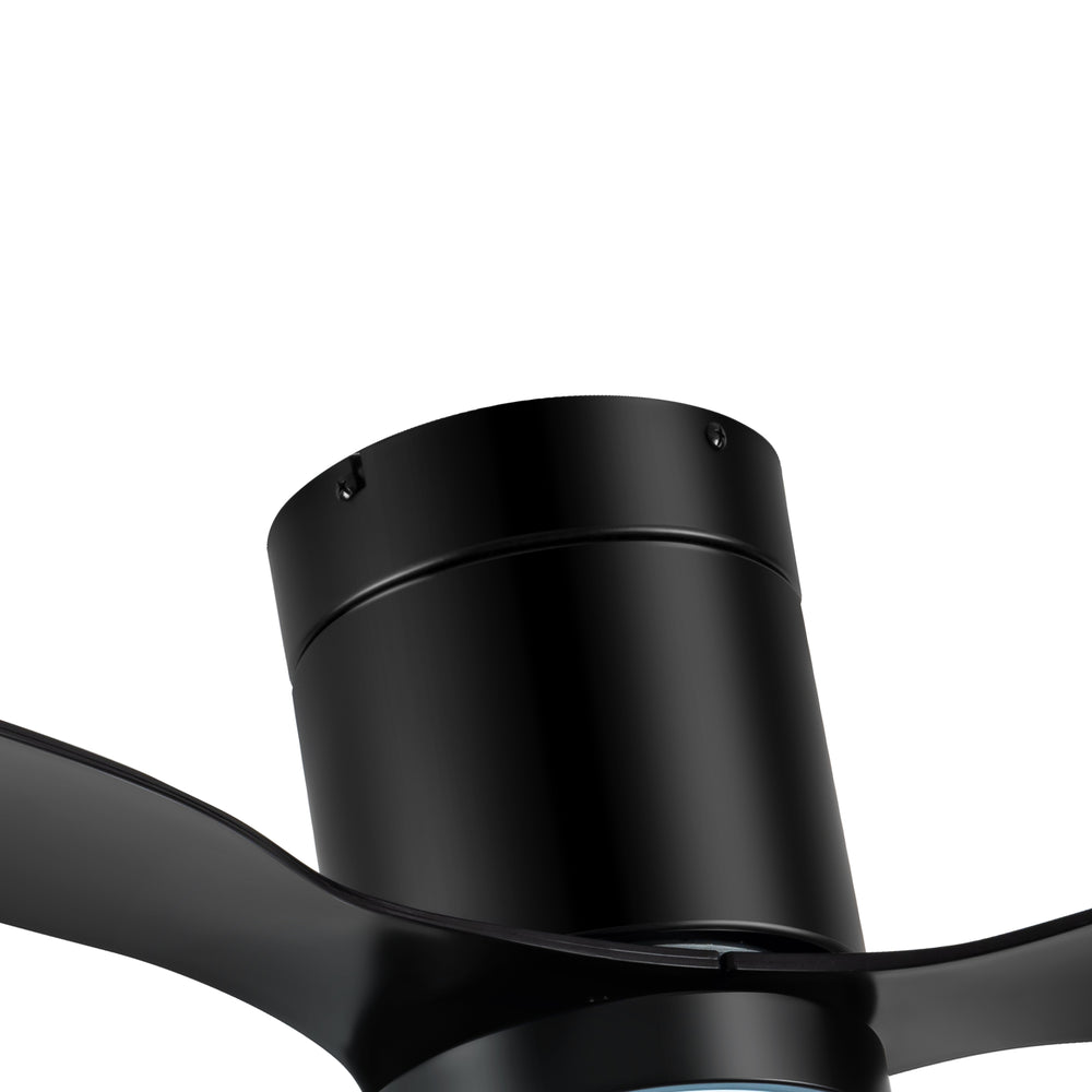 52 Inch Flush Mount Ceiling Fan, Low Profile Ceiling Fan with Light and Remote,Tri-Color temperatures, Quiet Strong DC Reversible Motor for Indoor, Bedroom, Kitchen, Living Room
