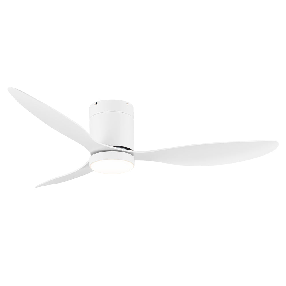 52 Inch Flush Mount Ceiling Fan, Low Profile Ceiling Fan with Light and Remote,Tri-Color temperatures, Quiet Strong DC Reversible Motor for Indoor, Bedroom, Kitchen, Living Room