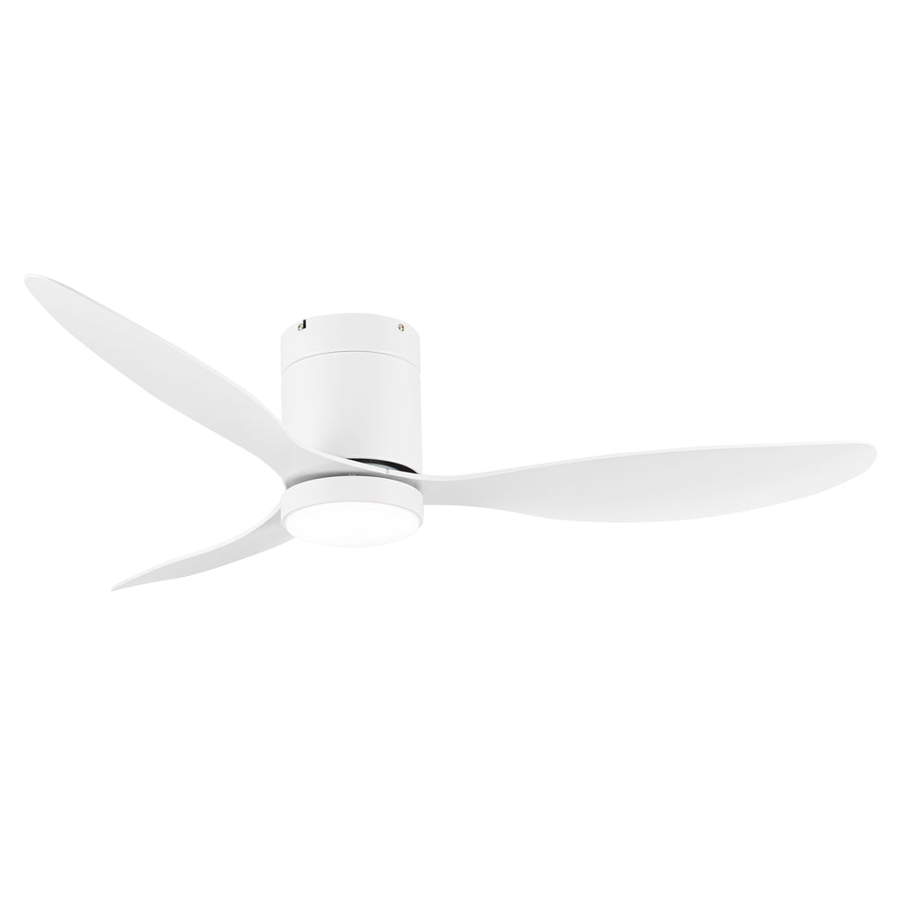 52 Inch Flush Mount Ceiling Fan, Low Profile Ceiling Fan with Light and Remote,Tri-Color temperatures, Quiet Strong DC Reversible Motor for Indoor, Bedroom, Kitchen, Living Room