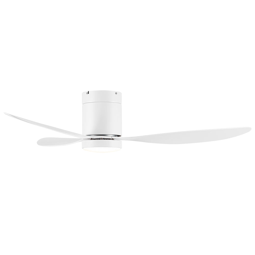 52 Inch Flush Mount Ceiling Fan, Low Profile Ceiling Fan with Light and Remote,Tri-Color temperatures, Quiet Strong DC Reversible Motor for Indoor, Bedroom, Kitchen, Living Room