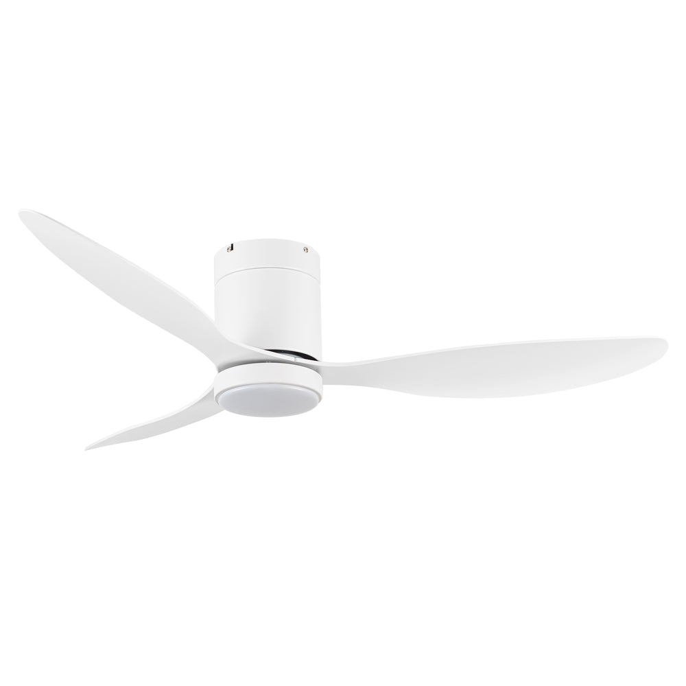 52 Inch Flush Mount Ceiling Fan, Low Profile Ceiling Fan with Light and Remote,Tri-Color temperatures, Quiet Strong DC Reversible Motor for Indoor, Bedroom, Kitchen, Living Room