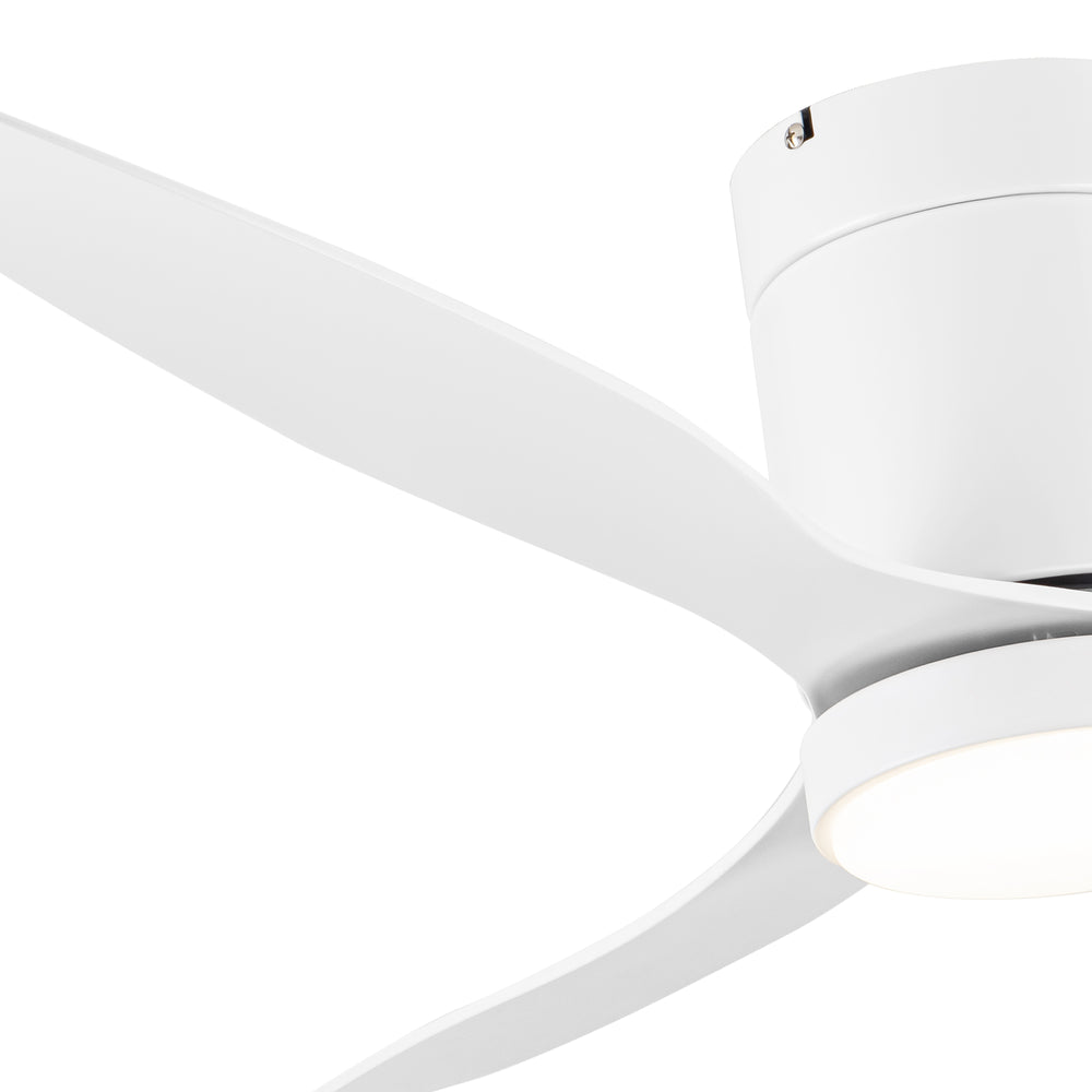 52 Inch Flush Mount Ceiling Fan, Low Profile Ceiling Fan with Light and Remote,Tri-Color temperatures, Quiet Strong DC Reversible Motor for Indoor, Bedroom, Kitchen, Living Room
