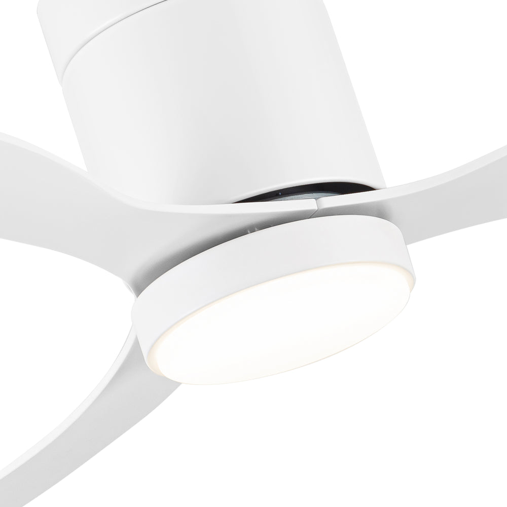 52 Inch Flush Mount Ceiling Fan, Low Profile Ceiling Fan with Light and Remote,Tri-Color temperatures, Quiet Strong DC Reversible Motor for Indoor, Bedroom, Kitchen, Living Room