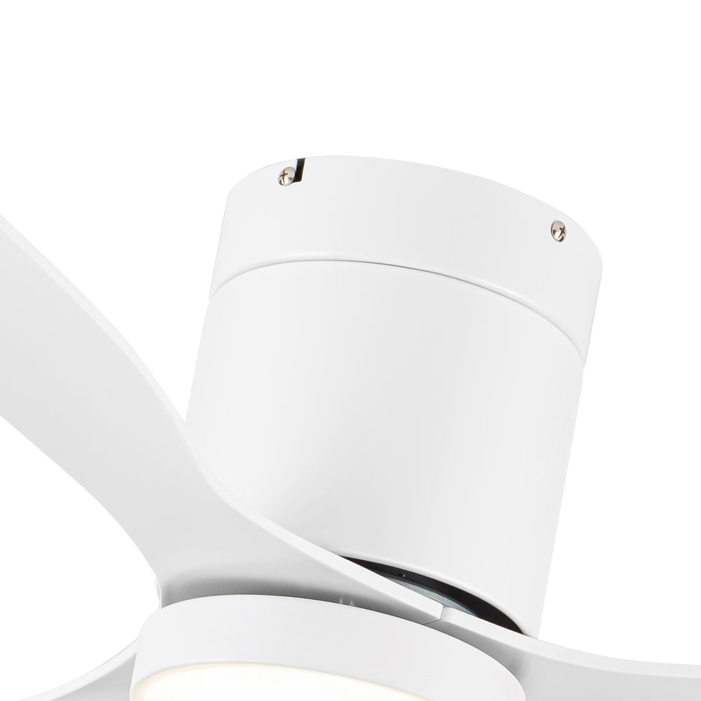 52 Inch Flush Mount Ceiling Fan, Low Profile Ceiling Fan with Light and Remote,Tri-Color temperatures, Quiet Strong DC Reversible Motor for Indoor, Bedroom, Kitchen, Living Room