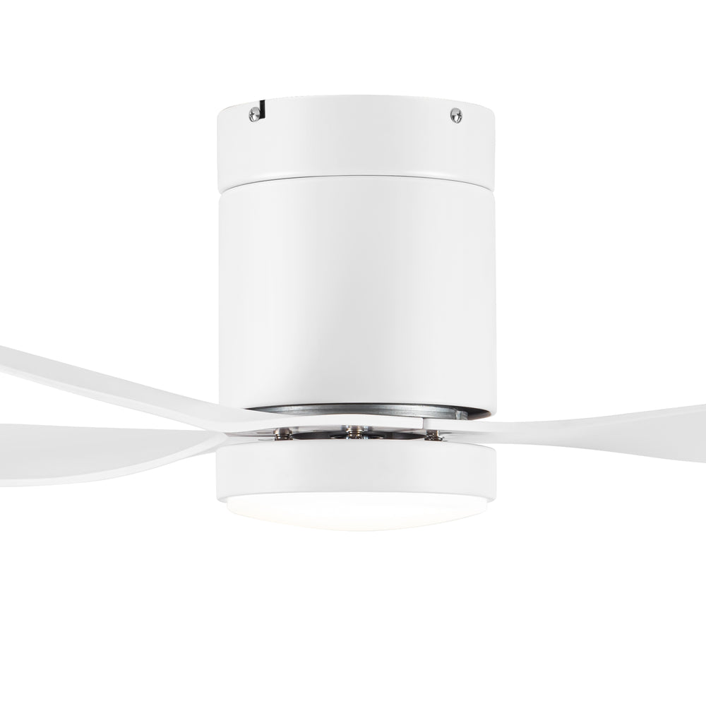 52 Inch Flush Mount Ceiling Fan, Low Profile Ceiling Fan with Light and Remote,Tri-Color temperatures, Quiet Strong DC Reversible Motor for Indoor, Bedroom, Kitchen, Living Room