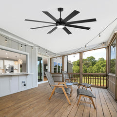 Large 72 Inch 8-Blade Integrated LED Ceiling Fan with Light Remote, 6in and 20in Downrod Included