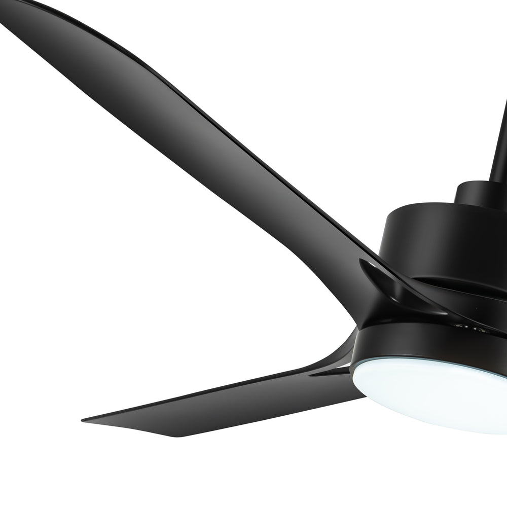56-Inch Industrial Black Ceiling Fans with Led Lights Remote Control, 3-Blade, Reversible DC Motor, Timer, Modern Ceiling Fan Lights for Bedroom Living Room Office