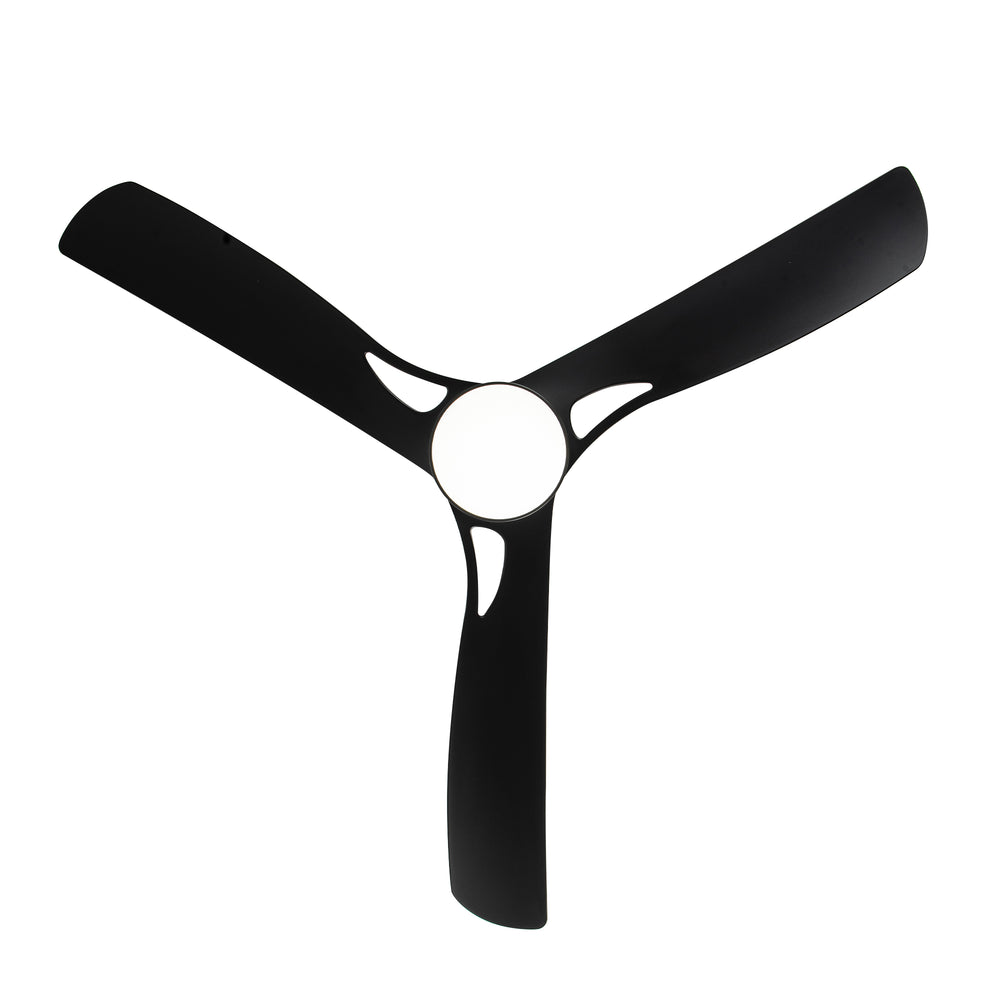 56-Inch Industrial Black Ceiling Fans with Led Lights Remote Control, 3-Blade, Reversible DC Motor, Timer, Modern Ceiling Fan Lights for Bedroom Living Room Office