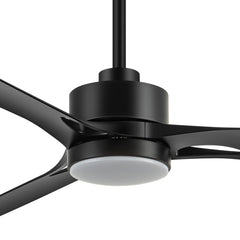 56-Inch Industrial Black Ceiling Fans with Led Lights Remote Control, 3-Blade, Reversible DC Motor, Timer, Modern Ceiling Fan Lights for Bedroom Living Room Office