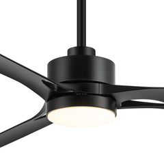 56-Inch Industrial Black Ceiling Fans with Led Lights Remote Control, 3-Blade, Reversible DC Motor, Timer, Modern Ceiling Fan Lights for Bedroom Living Room Office