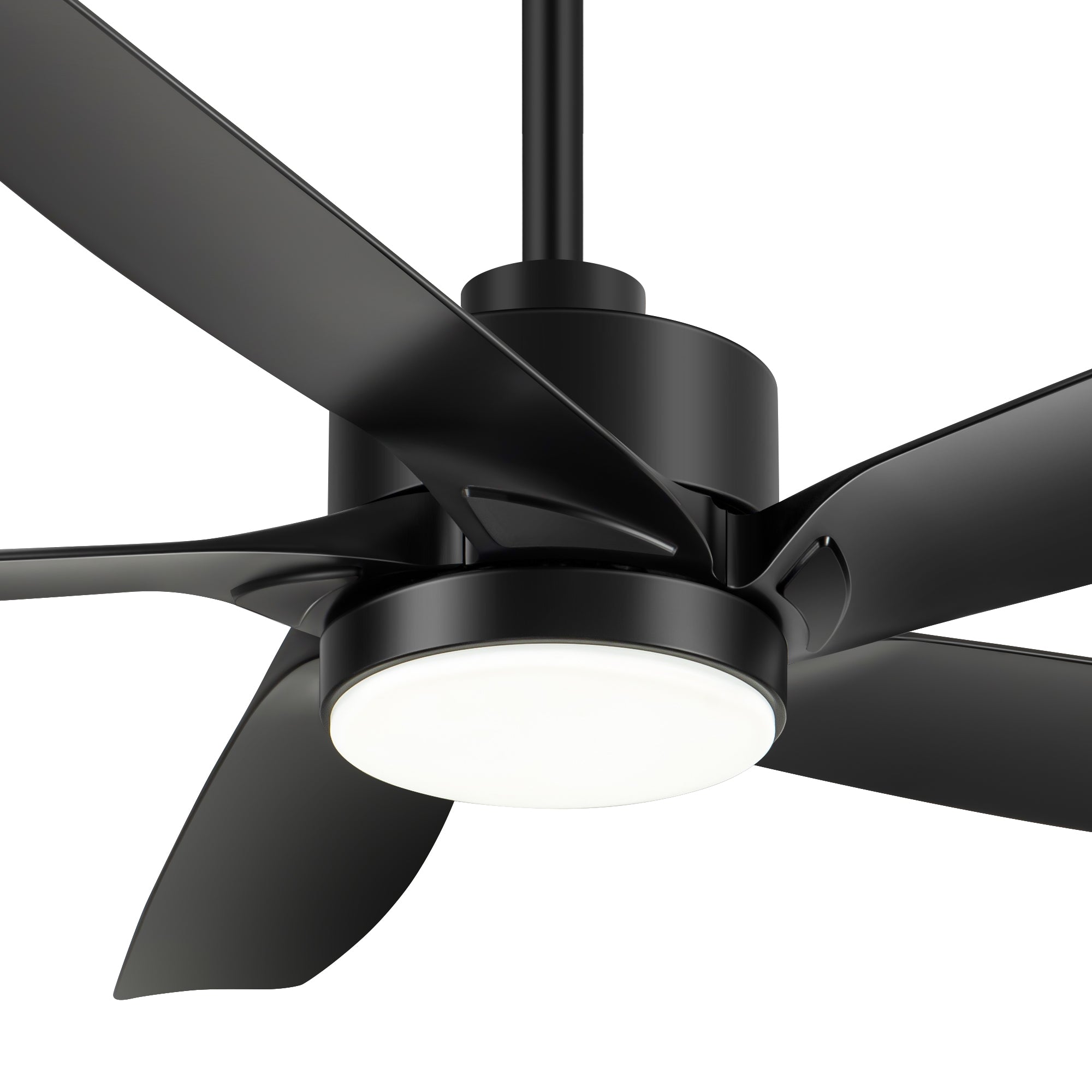 54 inch Indoor Ceiling Fan with Dimmable LED Light 5 ABS Blades Remote Control Reversible DC Motor Black - Black, image size:2000x2000