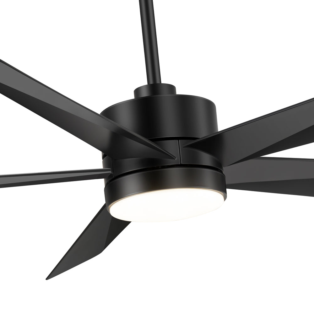 65 Inch 5-Blade LED Ceiling Fan with Light Remote，6"and 12" Downrod Included
