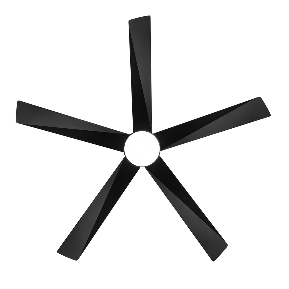 65 Inch 5-Blade LED Ceiling Fan with Light Remote，6"and 12" Downrod Included