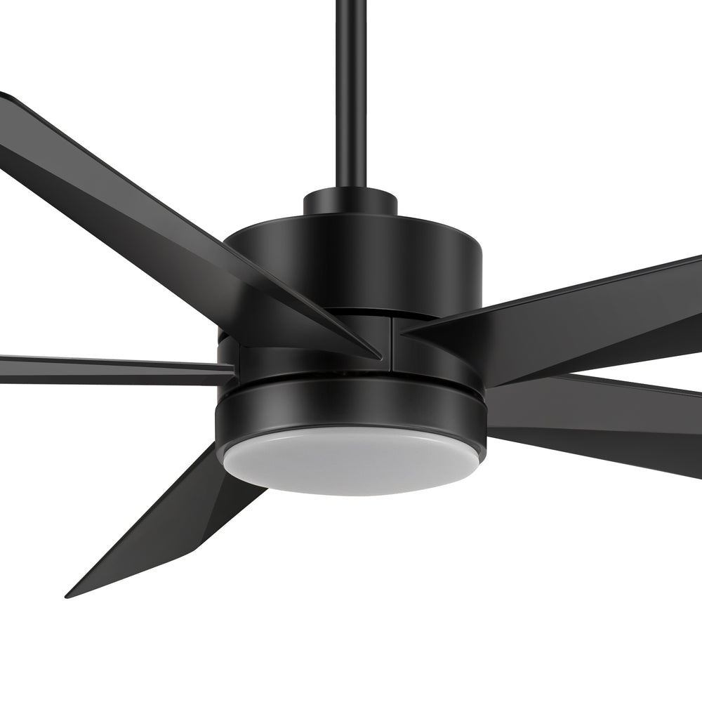 65 Inch 5-Blade LED Ceiling Fan with Light Remote，6"and 12" Downrod Included