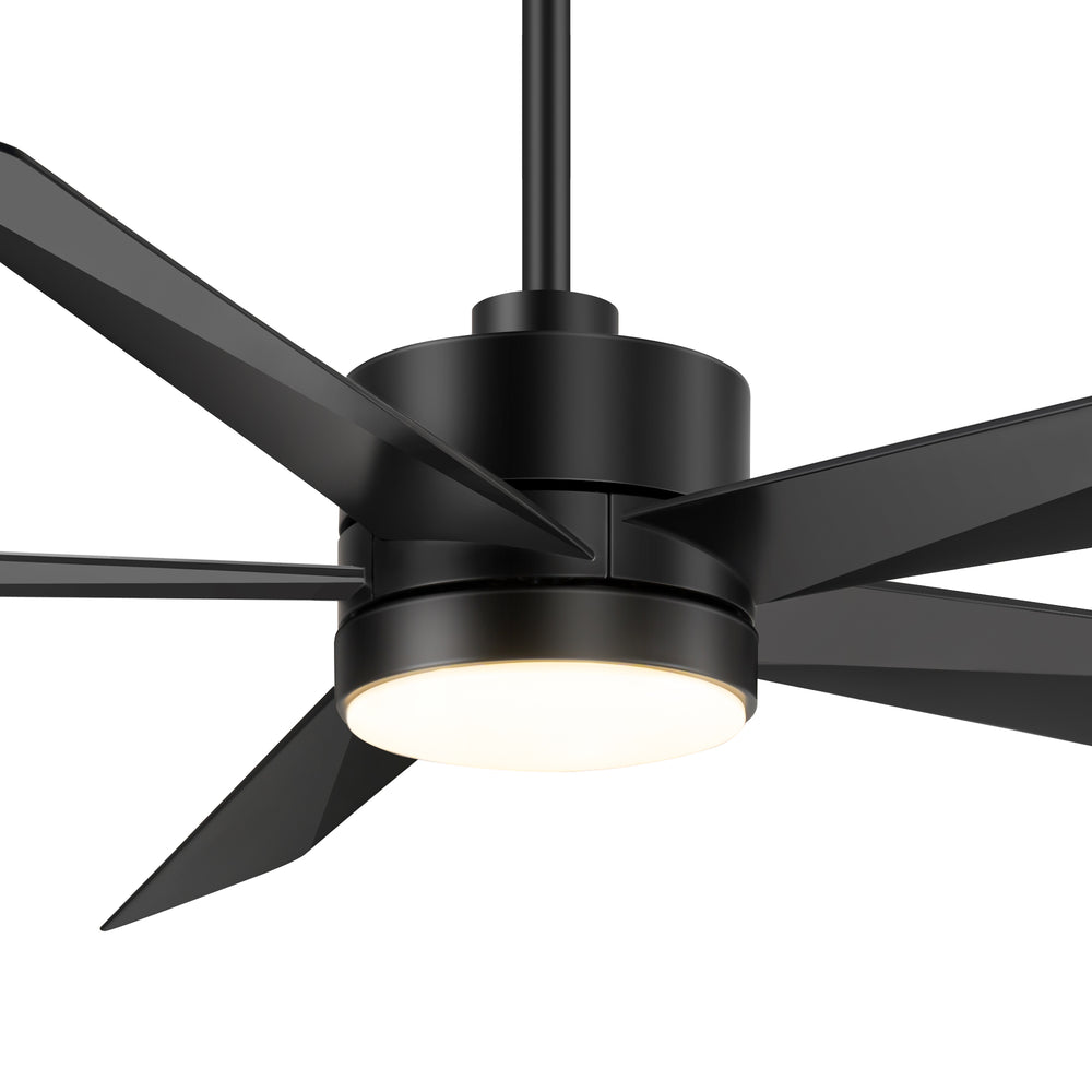 65 Inch 5-Blade LED Ceiling Fan with Light Remote，6"and 12" Downrod Included