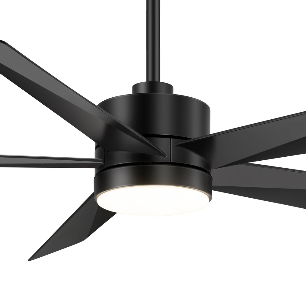 65 Inch 5-Blade LED Ceiling Fan with Light Remote，6"and 12" Downrod Included