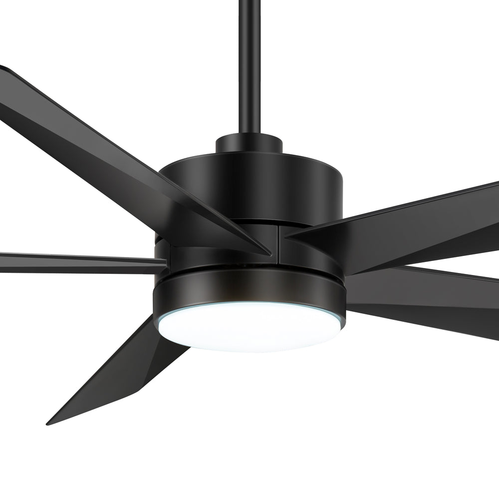 65 Inch 5-Blade LED Ceiling Fan with Light Remote，6"and 12" Downrod Included