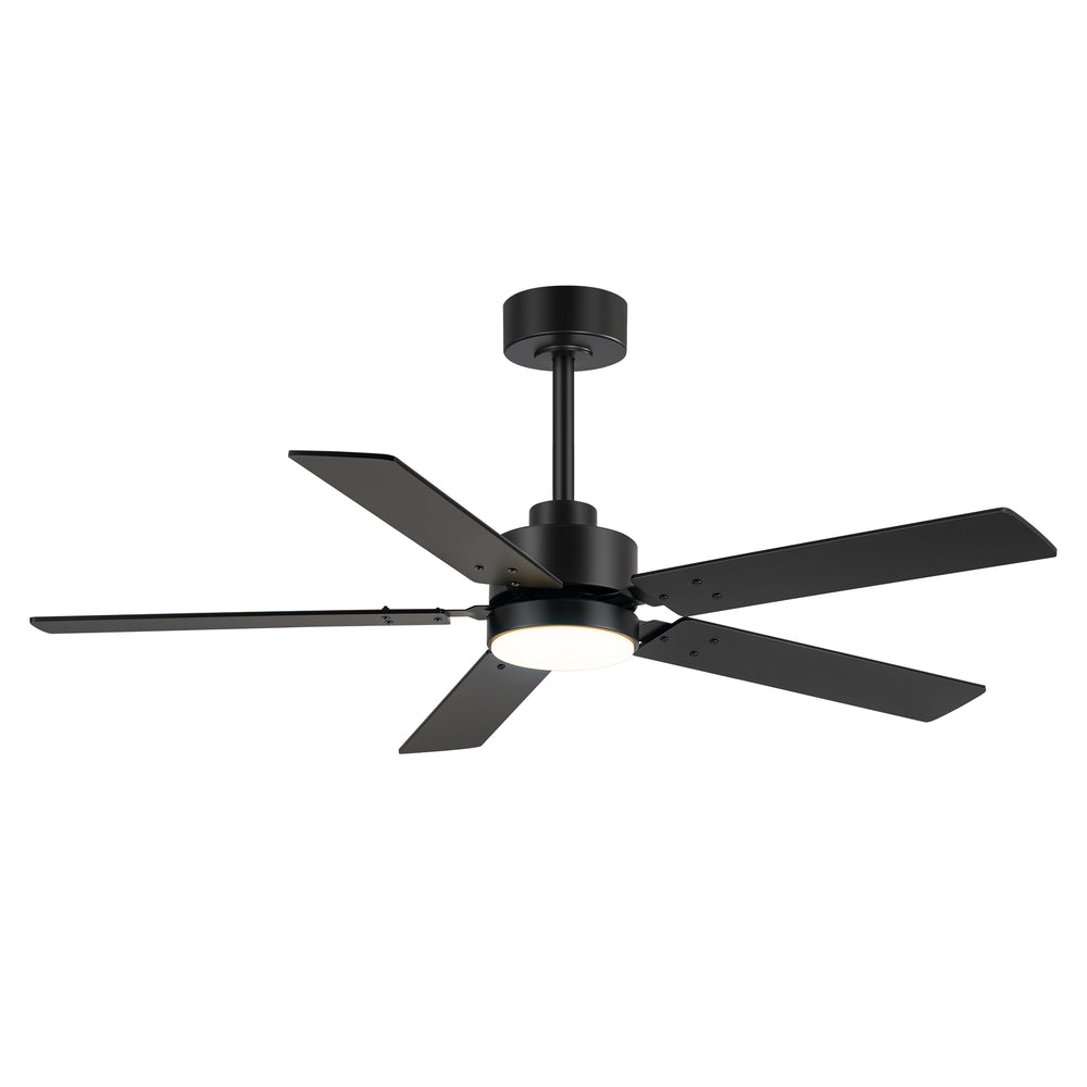 48 Inch 5-Blade Integrated Ceiling Fan with LED Light and Remote,5" and 10" Downrod Included