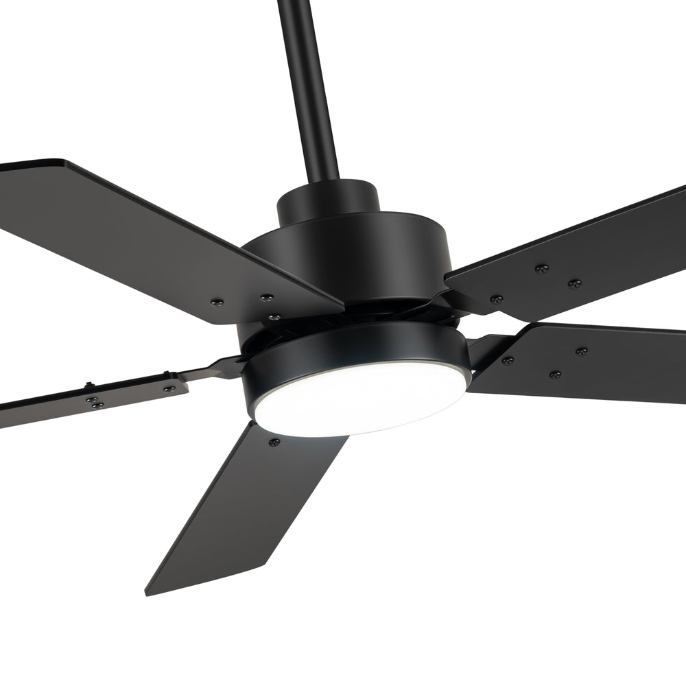 48 Inch 5-Blade Integrated Ceiling Fan with LED Light and Remote,5" and 10" Downrod Included
