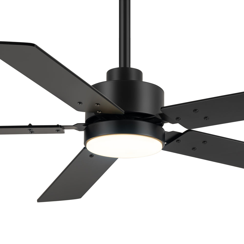48 Inch 5-Blade Integrated Ceiling Fan with LED Light and Remote,5" and 10" Downrod Included