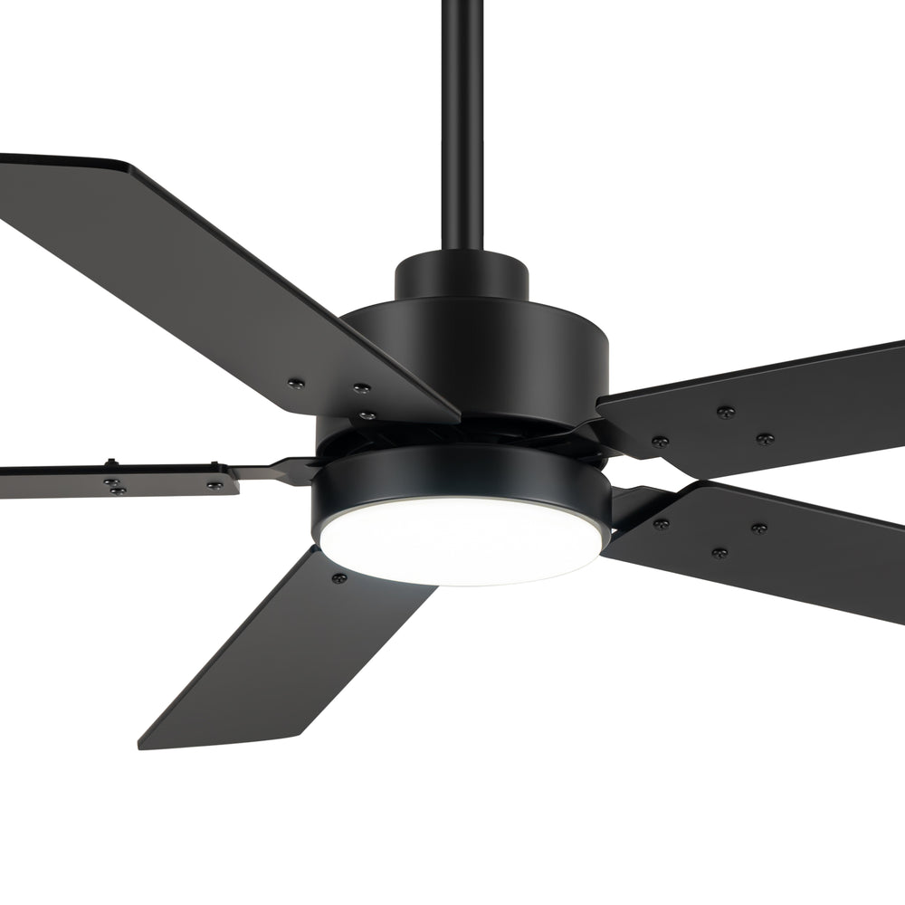 48 Inch 5-Blade Integrated Ceiling Fan with LED Light and Remote,5" and 10" Downrod Included