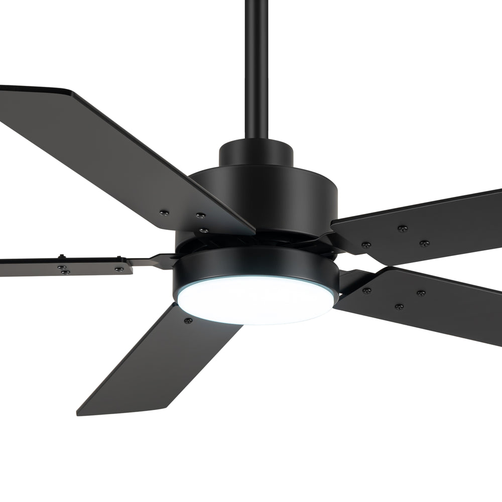 48 Inch 5-Blade Integrated Ceiling Fan with LED Light and Remote,5" and 10" Downrod Included