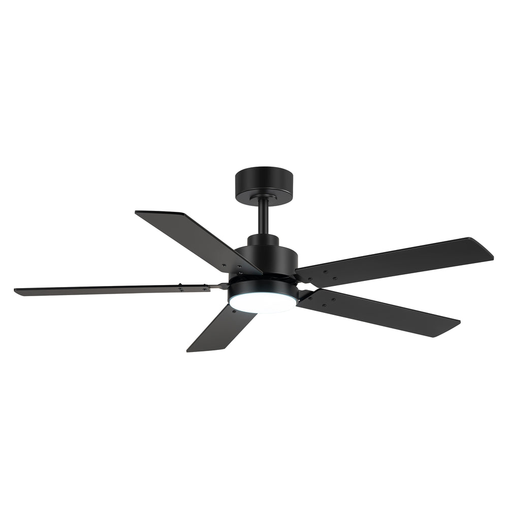 48 Inch 5-Blade Integrated Ceiling Fan with LED Light and Remote,5" and 10" Downrod Included