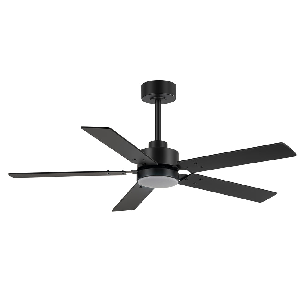 48 Inch 5-Blade Integrated Ceiling Fan with LED Light and Remote,5" and 10" Downrod Included