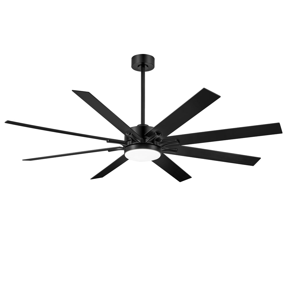 68-inch 8-Blade Integrated LED Ceiling Fan with Light Remote, 6“and 12” Downrods Included