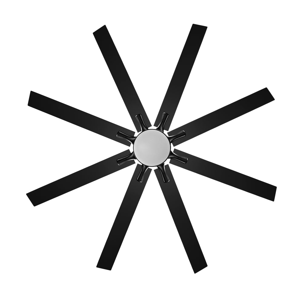 68-inch 8-Blade Integrated LED Ceiling Fan with Light Remote, 6“and 12” Downrods Included