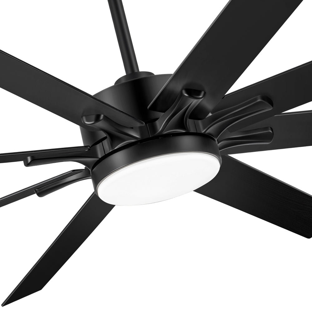 68-inch 8-Blade Integrated LED Ceiling Fan with Light Remote, 6“and 12” Downrods Included
