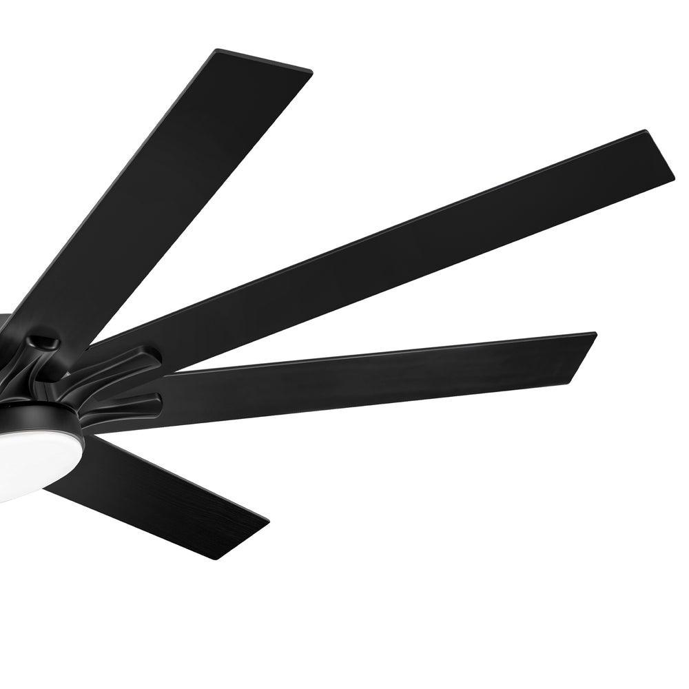 68-inch 8-Blade Integrated LED Ceiling Fan with Light Remote, 6“and 12” Downrods Included