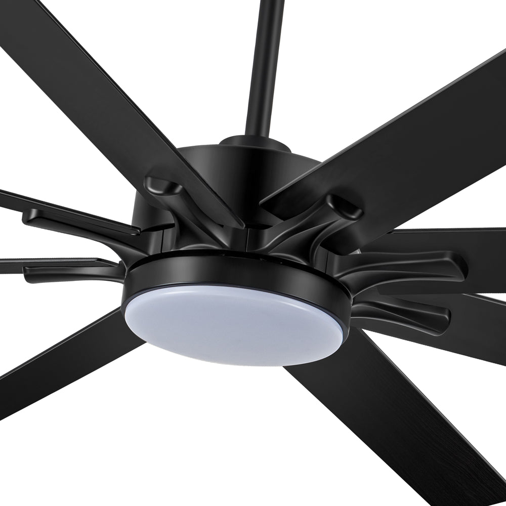68-inch 8-Blade Integrated LED Ceiling Fan with Light Remote, 6“and 12” Downrods Included