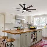 62-inch Modern Reversible 7-Blade LED Ceiling Fan with Remote and Light