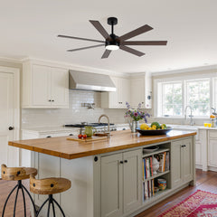 62-inch Modern Reversible 7-Blade LED Ceiling Fan with Remote and Light