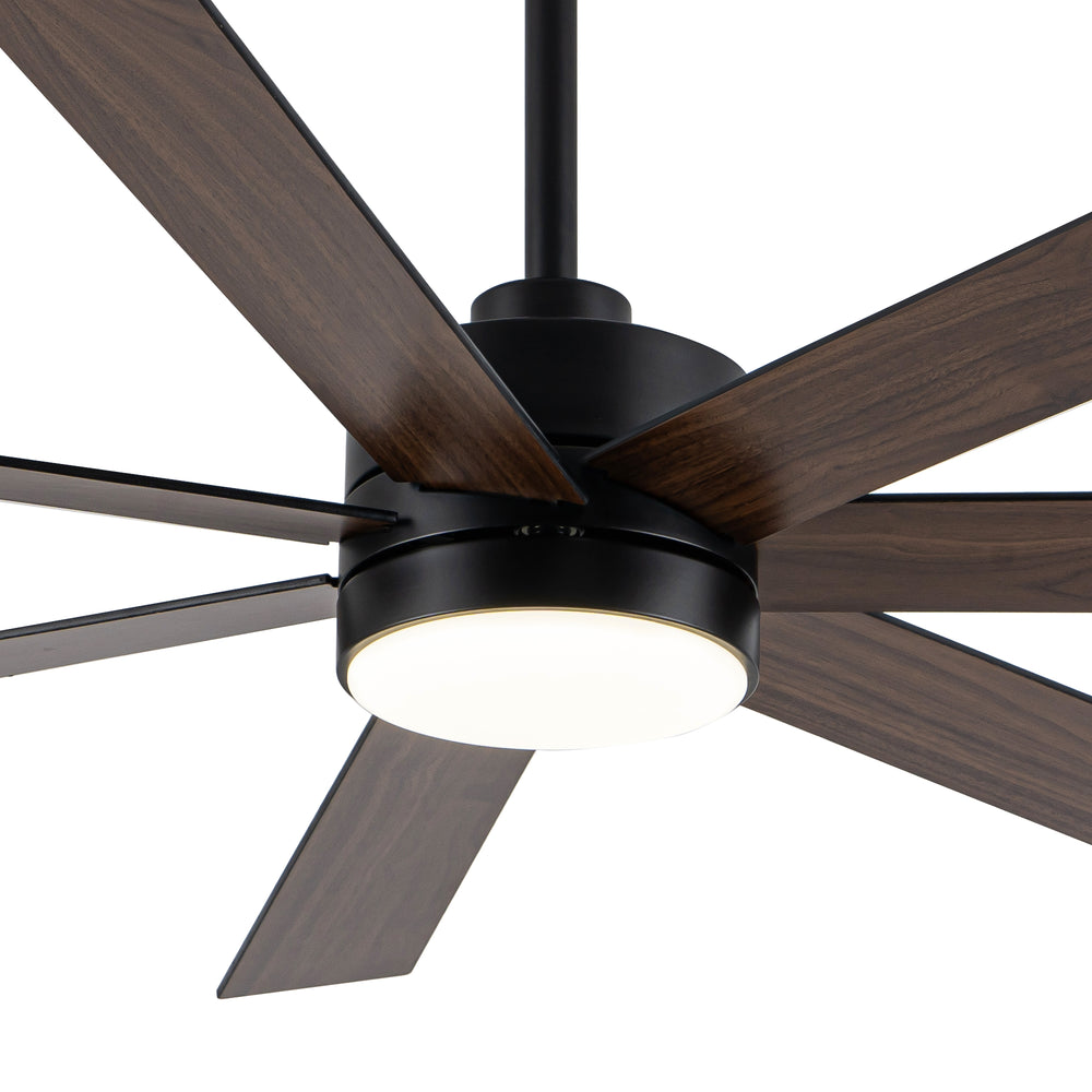 62-inch Modern Reversible 7-Blade LED Ceiling Fan with Remote and Light