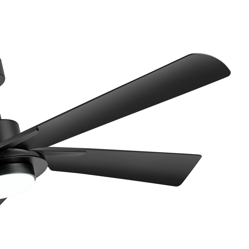 Breezary 60" 5-Blade Silent DC Motor Modern Ceiling Fan with 18W LED Light - Black