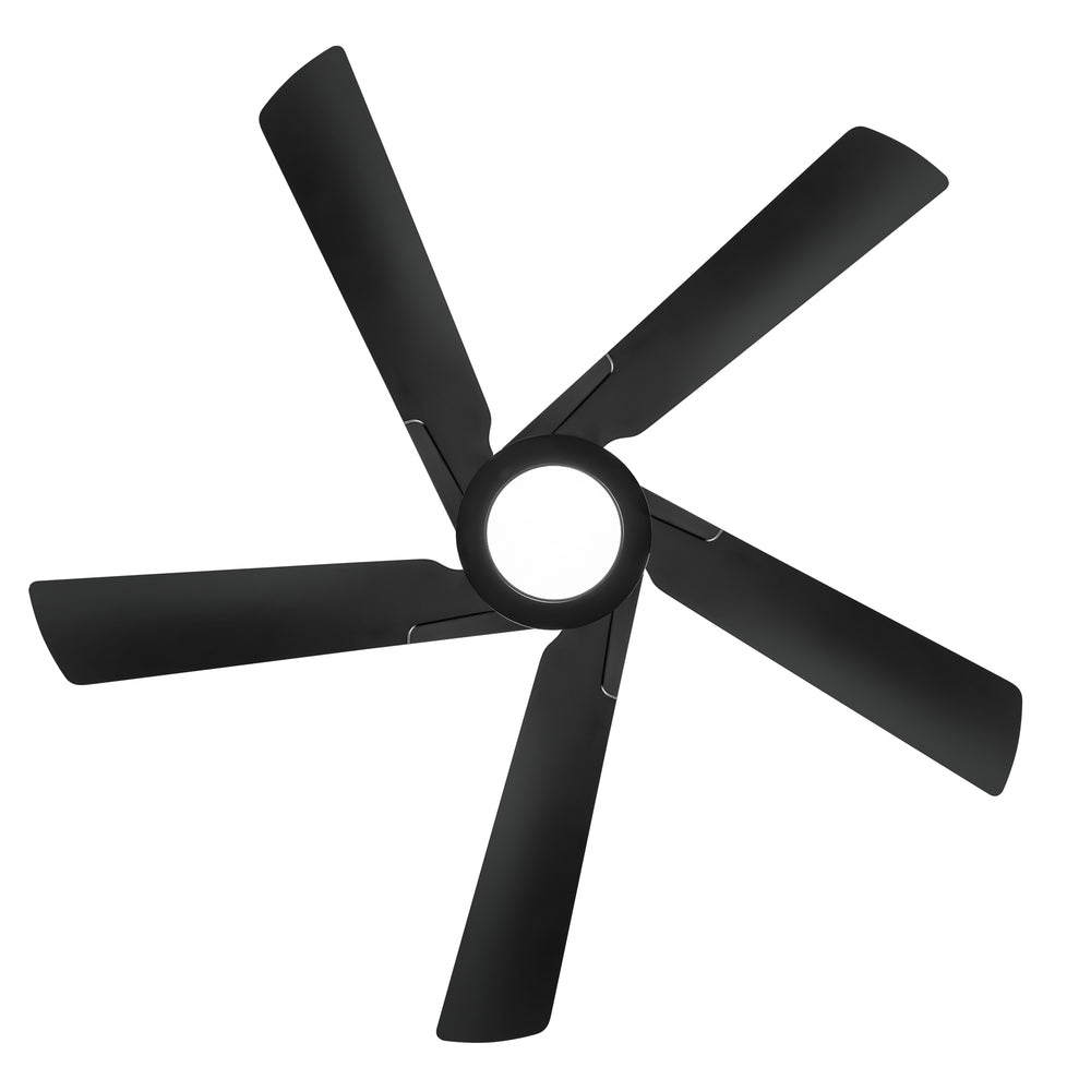 Breezary 60" 5-Blade Silent DC Motor Modern Ceiling Fan with 18W LED Light - Black