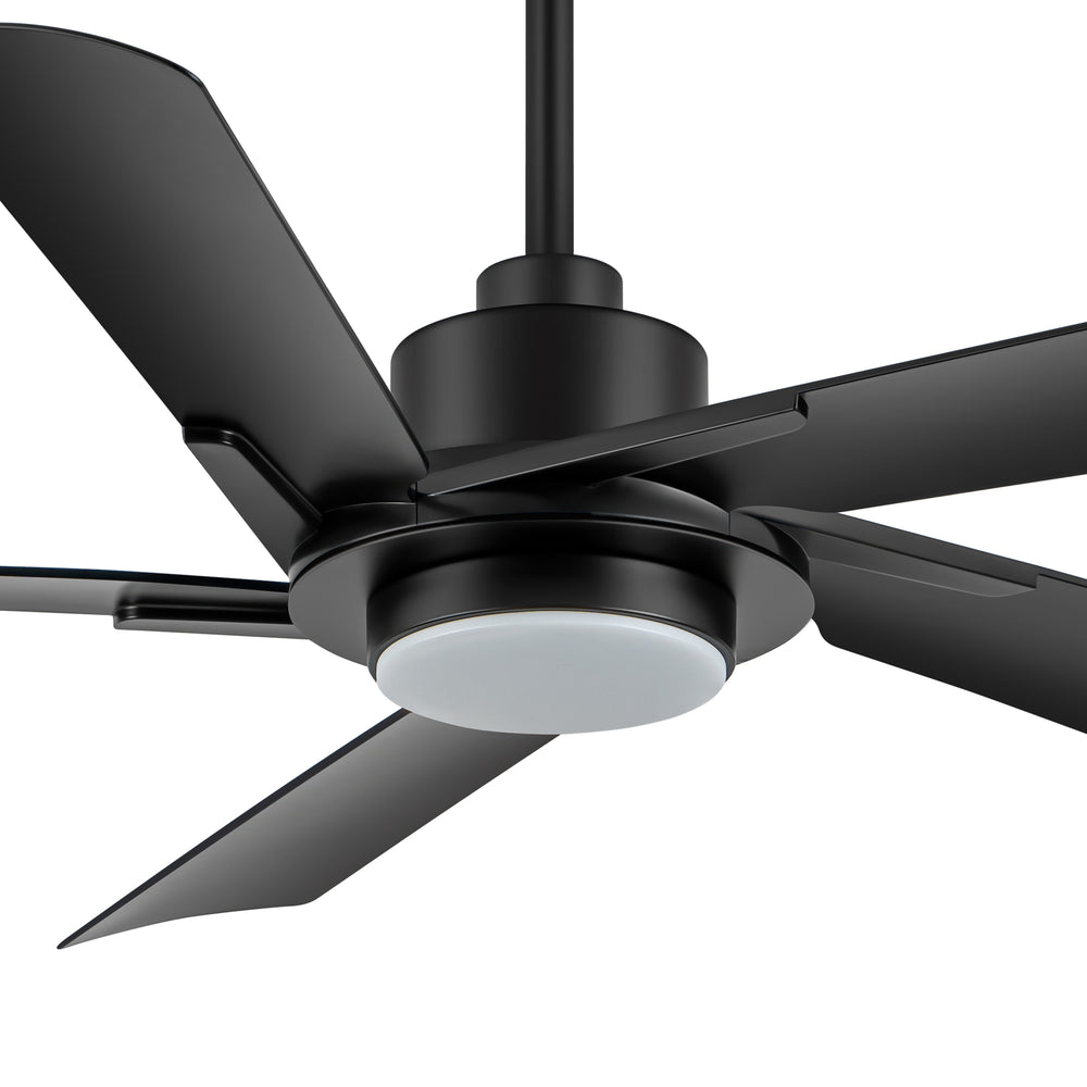 Breezary 60" 5-Blade Silent DC Motor Modern Ceiling Fan with 18W LED Light - Black